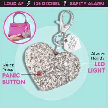 BLINGSTING Personal Safety Alarm & Car Escape Hammer Tool, 125 db Siren Keychain & LED Light, Emergency Window Breaker & Seat Belt Cutter, Women's Cute Auto Accessories