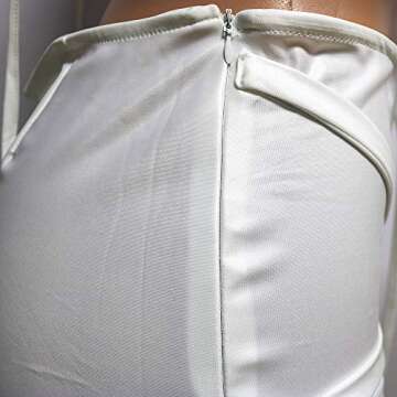 MESLIMA Women's Sexy 2 Piece Outfits Sleeveless Tank Top Solid Lace Up String Split Bodycon Pants Set Clubwear White S