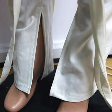 MESLIMA Women's Sexy 2 Piece Outfits Sleeveless Tank Top Solid Lace Up String Split Bodycon Pants Set Clubwear White S