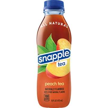 Snapple Peach Tea, 16 fl oz recycled plastic bottle, Pack of 12