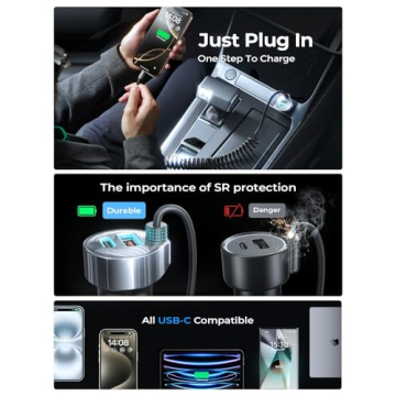 LISEN 65W Fast Charging USB-C Car Charger for iPhone 16/15