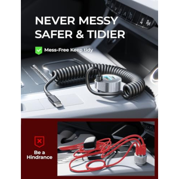 LISEN 65W Fast Charging USB-C Car Charger for iPhone 16/15