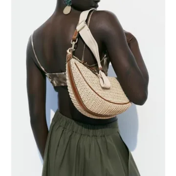 Chic 2024 Straw Crossbody Bag Women Beach Hobo Handbag