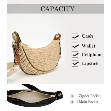 Chic 2024 Straw Crossbody Bag Women Beach Hobo Handbag