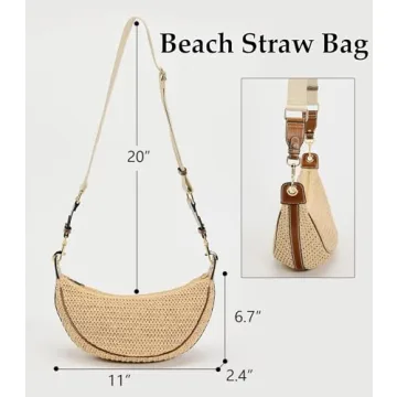 Chic 2024 Straw Crossbody Bag Women Beach Hobo Handbag