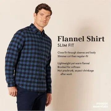 Amazon Essentials Men’s Slim-Fit Plaid Flannel Shirt