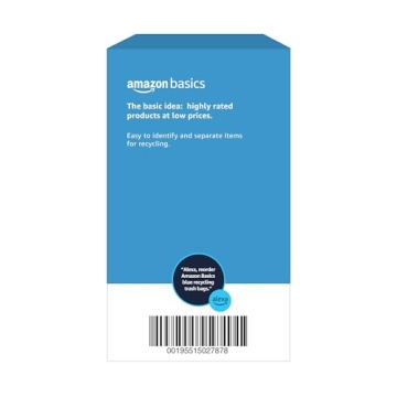 Amazon Basics Blue Drawstring Recycling Bags 13 Gallon - 60 Count