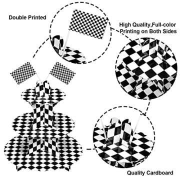 3 Tier Race Car Cupcake Stand for Parties