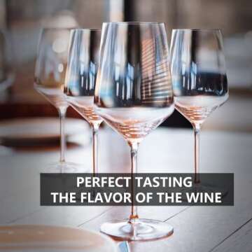 yymall Red Wine Glasses Set of 4, Premium Crystal 15 oz Hand Blown White Wine Glasses with Thin Rim,Long Stem,for Unique Wedding Anniversary or Birthday Gift