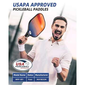 Pickleball Paddles Set of 2 or 4, USAPA Approved Pickleball Paddles Set with 4 Pickleball Balls and ...