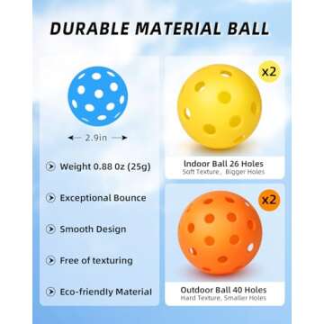 Pickleball Paddles Set of 2 or 4, USAPA Approved Pickleball Paddles Set with 4 Pickleball Balls and Pickleball Carry Bag, Fiberglass Pickle Ball Rackets 2 Pack Gifts for Beginners&Pros(Sunset 2)