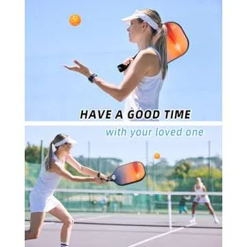 Pickleball Paddles Set of 2 or 4, USAPA Approved Pickleball Paddles Set with 4 Pickleball Balls and Pickleball Carry Bag, Fiberglass Pickle Ball Rackets 2 Pack Gifts for Beginners&Pros(Sunset 2)