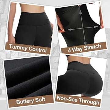 GAYHAY Biker Shorts for Women - 8" High Waisted Tummy Control Workout Womens Shorts for Gym Yoga