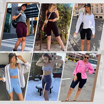GAYHAY Biker Shorts for Women - 8" High Waisted Tummy Control Workout Womens Shorts for Gym Yoga