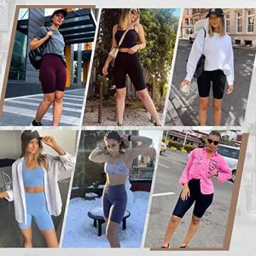 GAYHAY Biker Shorts for Women - 8" High Waisted Tummy Control Workout Womens Shorts for Gym Yoga