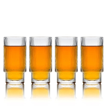 Greenline Goods 12 oz Ripple Drinking Glasses Set