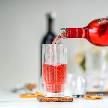 Greenline Goods 12 oz Ripple Drinking Glasses Set