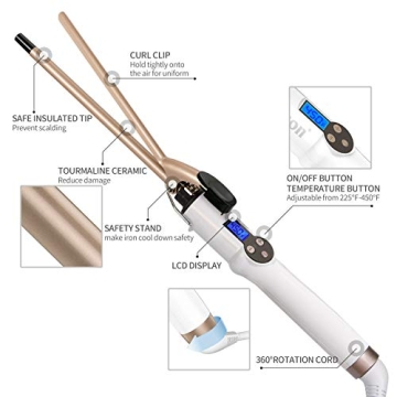9mm Curling Iron Professional for Short and Medium Hair