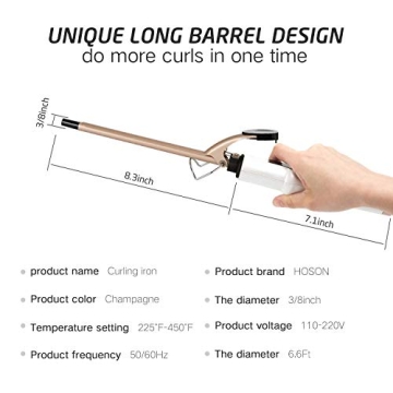 9mm Curling Iron Professional for Short and Medium Hair