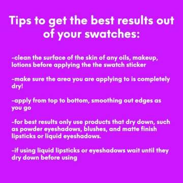 Makeup Swatch Sticker Stencil, 6 Pack of Vinyl Swatch Stencils, Makeup Artist Supplies, Beauty Supply