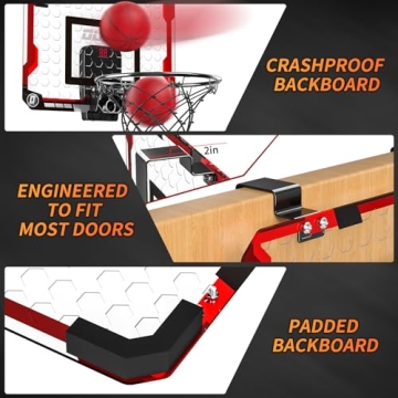 TEMI Basketball Hoop with Scoreboard for Kids Indoor Fun