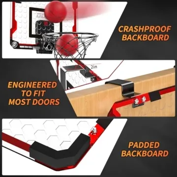TEMI Basketball Hoop with Scoreboard for Kids Indoor Fun