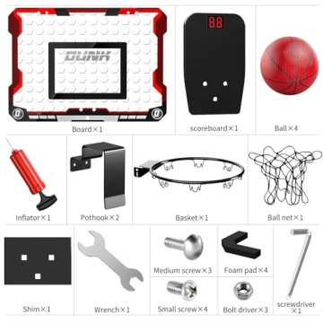 TEMI Basketball Hoop with Scoreboard for Kids Indoor Fun