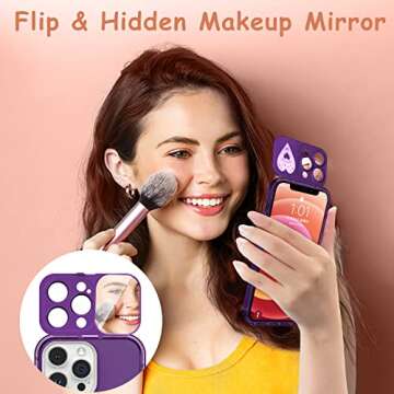 JoySolar iPhone 13 Pro Case with Makeup Mirror