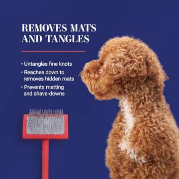 Chris Christensen Baby G Dog Slicker Brush for Dogs (Goldendoodles, Labradoodles, Poodles), Groom Like a Professional, Fluff Detangle Style, Saves Time Energy, Coral, Small