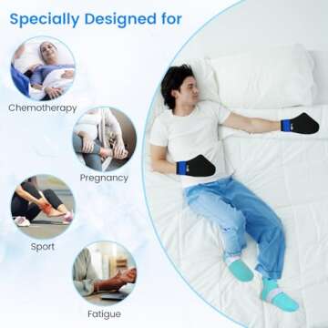 SuzziPad Cold Therapy Socks & Hand Ice Pack, Cooling Gloves for Chemotherapy, Chemo Care Package for Women and Men, S/M