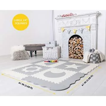 Extra Large Non-Toxic Baby Play Mat - 61"x61"