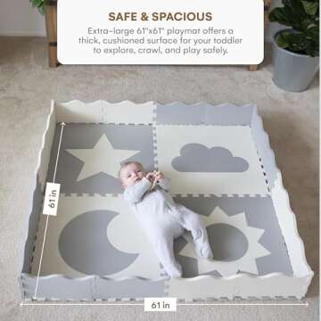 Extra Large Non-Toxic Baby Play Mat - 61"x61"