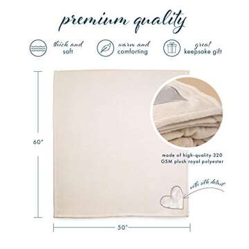 Pavilion Gift Company The Comfort Blanket 19534 Soft Blanket Heavenly Father Psalm 34: 18 Plush Throw Blanket, 60 x 0.5 x 50 inches, Beige