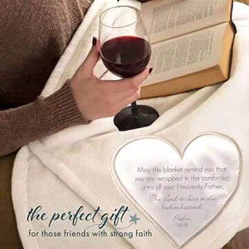 Pavilion Gift Company The Comfort Blanket 19534 Soft Blanket Heavenly Father Psalm 34: 18 Plush Throw Blanket, 60 x 0.5 x 50 inches, Beige