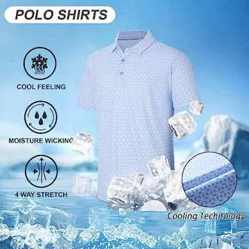 Esabel.C Men's Golf Polo - Moisture Wicking Performance