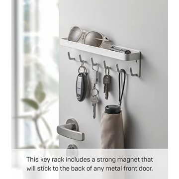 Yamazaki Smart Key Holder with Magnetic Tray for Home Organization