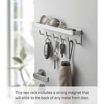 Yamazaki Smart Key Holder with Magnetic Tray for Home Organization