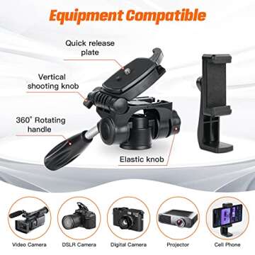 MACTREM 75" Lightweight Aluminum Tripod for Cameras