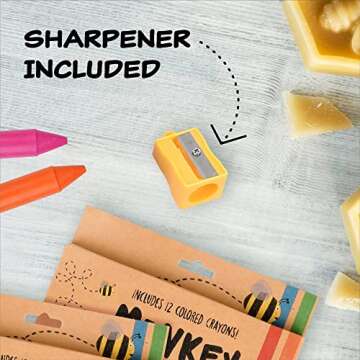 IMPRESA [2 Pack Natural Beeswax Crayons for Toddlers & Kids - Kid Friendly Crayons Made With 100% Pure Beeswax - 12 Vibrant Colors in Each Set for Your Child's Coloring Delight -Sharpener Included