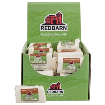 Redbarn Small Filled Dog Bones - Peanut Butter Flavor Chewy Treat for Aggressive Chewers