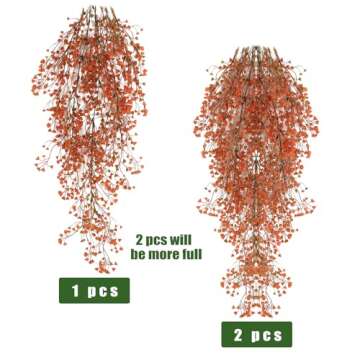 RECUTMS Fall Artificial Hanging Plants - 4 Pcs Vibrant Decor