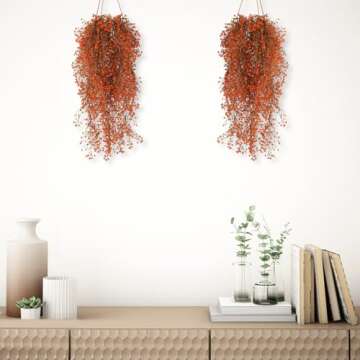 RECUTMS Fall Artificial Hanging Plants - 4 Pcs Vibrant Decor