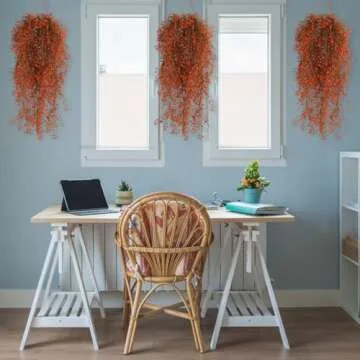 RECUTMS Fall Artificial Hanging Plants - 4 Pcs Vibrant Decor