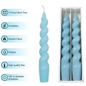 Gedengni Candlesticks Short Taper Candle,7 Inch Blue Tapered Candles Cute Candle Sticks Unscented Twisted Candles for Home Dinner Holiday Wedding Party,2D-Blue