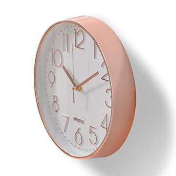 12-Inch Silent Non-Ticking Wall Clock for Home Decor
