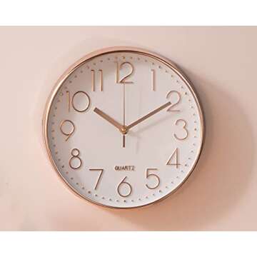12-Inch Silent Non-Ticking Wall Clock for Home Decor