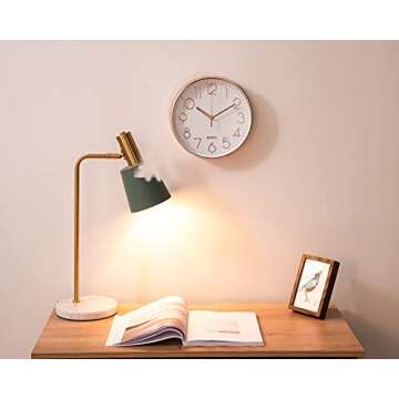 12-Inch Silent Non-Ticking Wall Clock for Home Decor