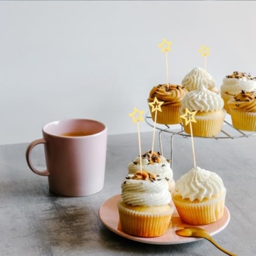 50PCS Gold Star Bamboo Cocktail Picks for Every Occasion