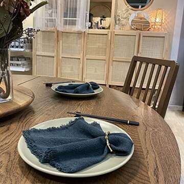 Kintyno Napkin Rings Set of 12 Bamboo Knuckles Style Gold Napkin Holder Ring for Table Decoration,Wedding,Family Dinner,Party, Christmas,Thanksgiving Day,Birthday