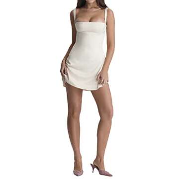 Women Cami Mini Dress Sexy Sleeveless Bodycon Mini Dress Backless Short Dress E Girl Clubwear